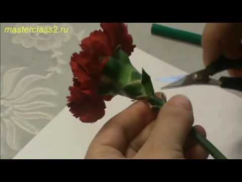 Видео: Цветы из ткани. Создание выкройки гвоздики (handmade)