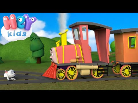 Видео: Паровоз по Рельсам Мчится - Детские Песни