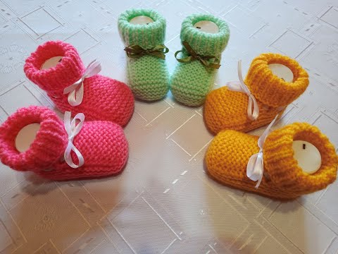 Видео: Плетени Терлици - Модел 11 - БЕБЕ (Knitted Slippers) (Тапочки спицами) (Patik) (Pantufas)