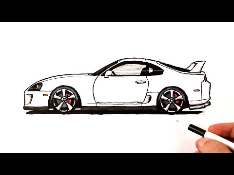 Видео: Как нарисовать машину Тойота Супра МК4