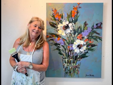Видео: Акриловая цветочная живопись с Джейн Сливкой Free & Loose
