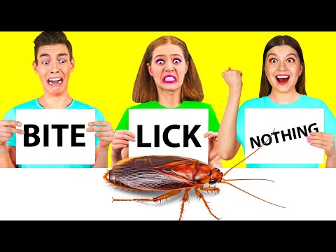 Видео: Откуси Лизни или Ничего Челлендж | Забавные Лайфхаки с Едой от Fun Challenge