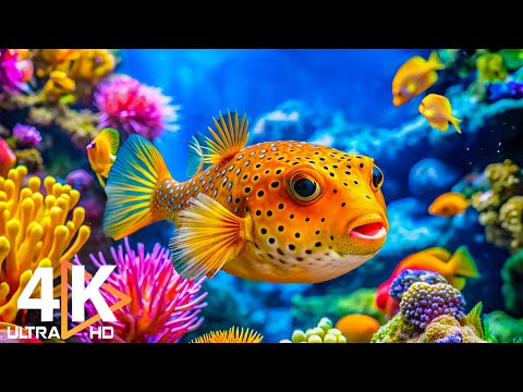 Видео: Приключения в аквариуме 4K (ULTRA HD) 🐠 Потрясающие коралловые рифовые рыбы и спокойная музыка