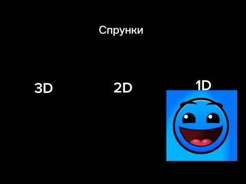 Видео: 3D VS 2D VS 1D (идея от @sattarGD10) //  жуткие гд лица