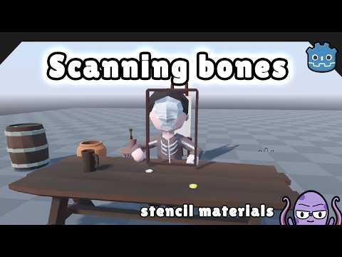 Видео: Сканирование костей | Трафаретные эффекты в Godot