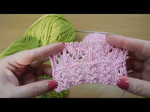 Видео: Ажурная резинка  спицами по кругу. Носки спицами. Круглая кокетка спицами.