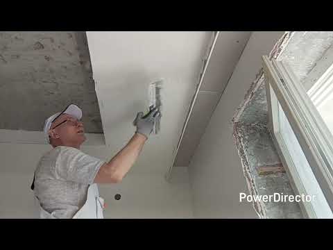 Видео: Видеоурок шпаклевка потолка ГКЛ.