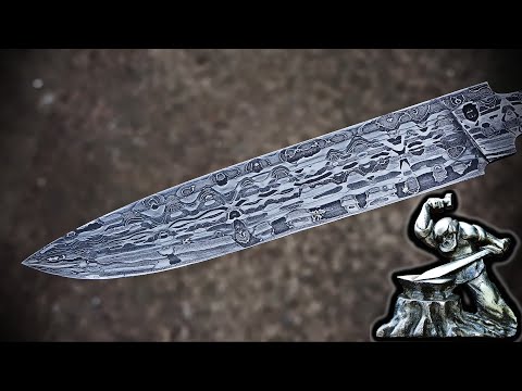 Видео: Дамасская сталь из старых перочинных ножей.