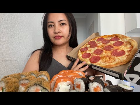 Видео: МУКБАНГ / MUKBANG / СУШИ / РОЛЛЫ / ПИЦЦА / ОТНОШЕНИЯ С АБЪЮЗЕРОМ