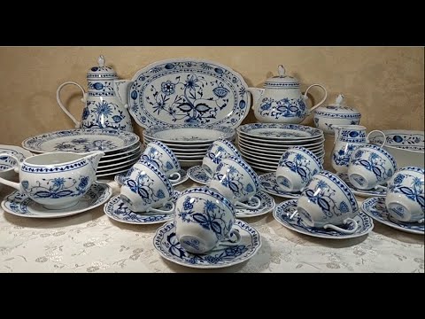 Видео: Всё о фарфоре.Столовый и чайный сервиз Синий Лук Kahla Германия
