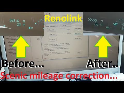 Видео: Коррекция пробега Renault Scenic после замены кластера с помощью Renolink.