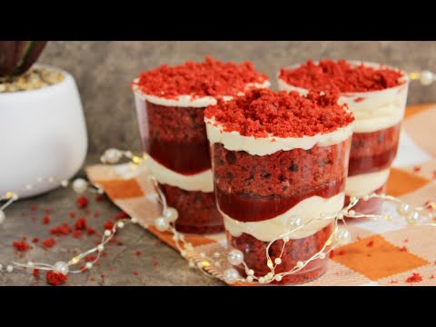 Видео: Трайфл КРАСНЫЙ БАРХАТ в стаканчиках | Рецепт порционного десерта