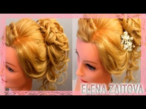 Видео: Красивая прическа пучок с косой Прически коса и пучки на новый год, день рождения