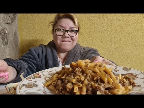 Видео: МУКБАНГ🍽 ОПЯТЬ НАЖРАЛАСЬ НОЧЬЮ/МАКАРОНЫ НУ КАК ОТ НИХ ОТКАЗАТЬСЯ/MUKBANG🤣MACARRONES CON TOMATE АСМР
