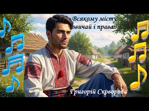 Видео: 🎵 Музична інтерпретація безсмертного твору Григорія Сковороди «Всякому місту — звичай і права».