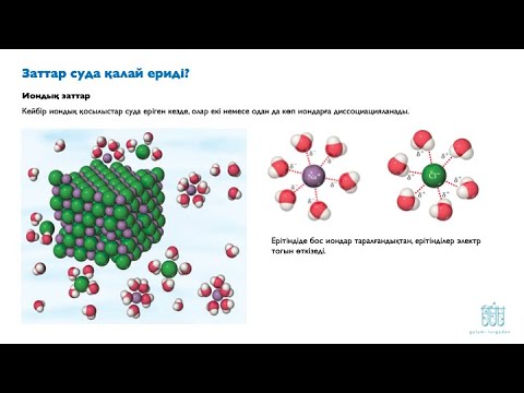 Видео: 9.2. Заттар суда қалай ериді? Диссоциация