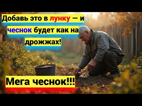 Видео: Озимый чеснок — что кинуть в лунку, чтобы вырос гигантский урожай!