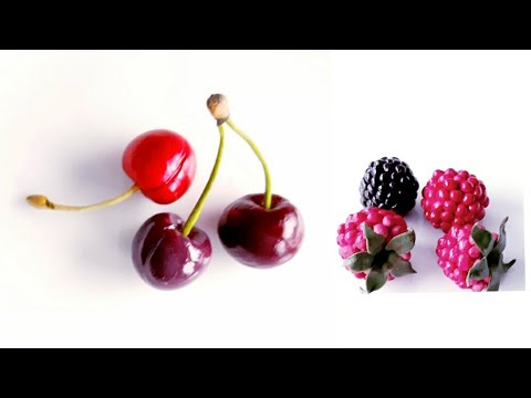 Видео: 🍒Черешня и малина из мастики 🍒