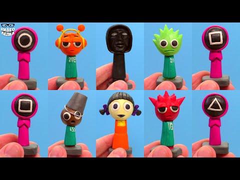 Видео: СПРУНКИ Игра в Кальмара Sprunki Squid Game ⭐ Видео Лепка