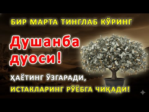 Видео: Душанба куни Пайғамбар Муҳаммад ﷺ дуоси, инша Аллоҳ, омонлик, бойлик ва муваффақият келтиради