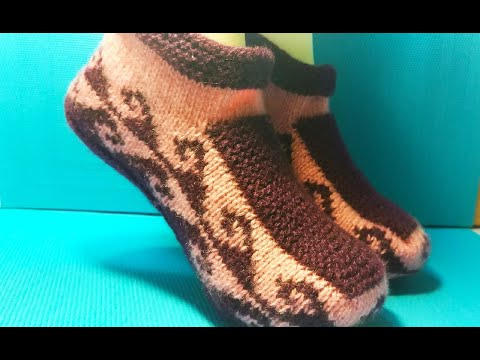 Видео: #568 ТАПОЧКИ С ОРНАМЕНТОМ, СВЯЗАННЫЕ ОТ ПОДОШВЫ. МАСТЕР КЛАСС.