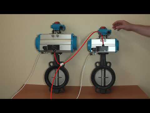 Видео: Дисковые межфланцевые затворы из чугуна с пневмоприводом. Бюджетная серия, производство Китай.