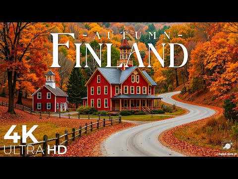 Видео: Финляндия 4K • Исследуйте огненные осенние леса, кристальные озера и долины золотистых берез