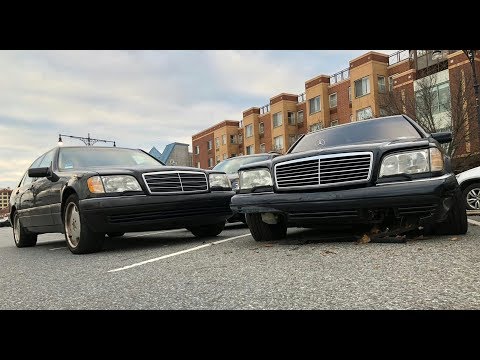 Видео: Mercedes W140 vs бордюр, на скорости 160 км/ч