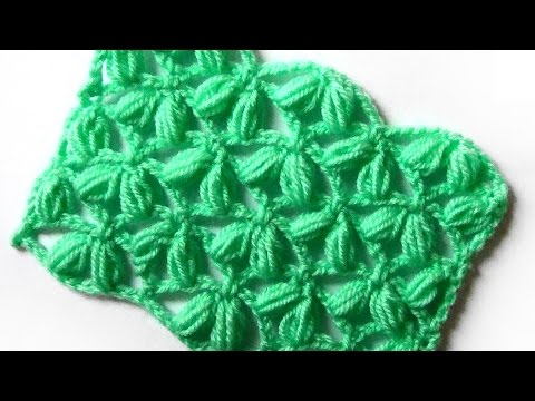 Видео: Ажурный сетчатый узор с пышными столбиками