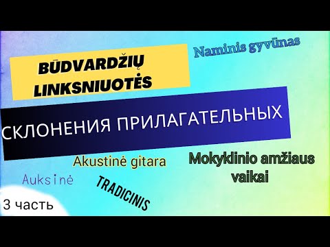 Видео: Литовский язык. Прилагательные. Подробный разбор третьего склонения.
