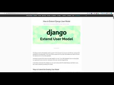 Видео: Расширяем User model в Django с помощью AbstractUser