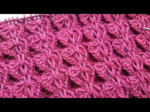 Видео: Ажурная резинка Бабочки/ Оригинальный узор спицами для шапок, шалей и свитеров