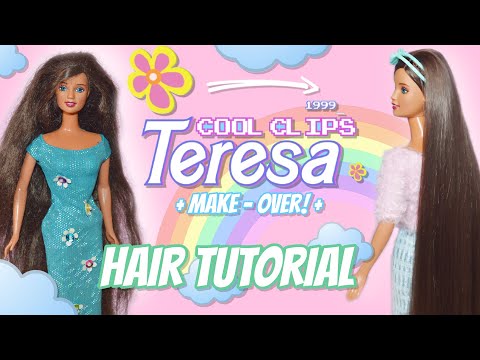 Видео: Крутые клипы Тереза ​​(1999) Преображение! 🧼🚿🎀 Восстановление волос куклы Барби!