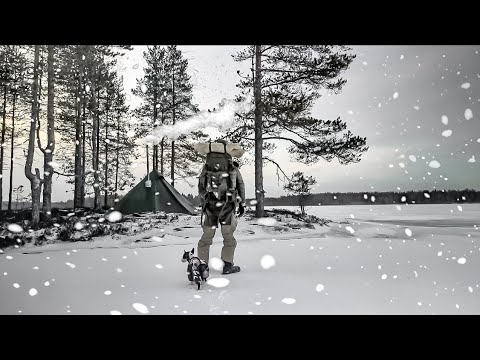 Видео: ЗИМНИЙ КЕМПИНГ в ТЕПЛОЙ ПАЛАТКЕ с БУЛЬТЕРЬЕРОМ • МЕТЕЛЬ и МОРОЗЫ