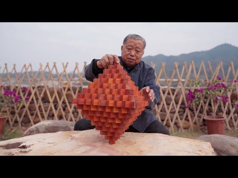 Видео: Дедушка Аму построил любанские замки из 129 деревянных блоков ， Удивительная мудрость