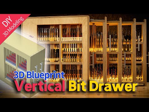 Видео: Вертикальный ящик для бит / 3D Modeling Blueprint / DIY