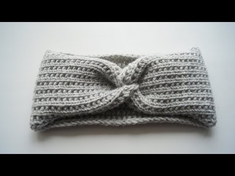 Видео: Простая повязка на голову спицами. Красивый узор. МК для начинающих
