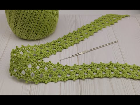 Видео: ЛЕНТОЧНОЕ КРУЖЕВО простое и легкое вязание крючком для начинающих  Simple crochet ribbon lace