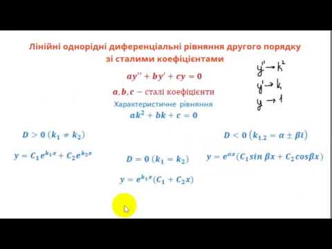 Видео: 1006 Диференціальні рівняння другого порядку.