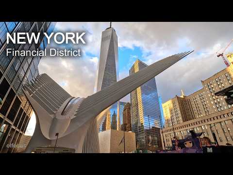 Видео: New York - Walking tour Financial District Oculus NYC 4К 60fps