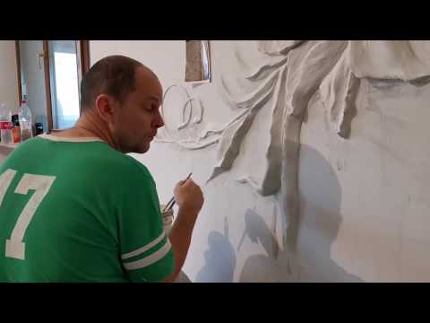 Видео: Барельеф на стене "Ирисы"