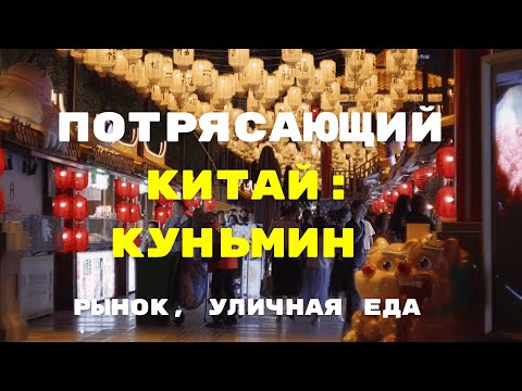 Видео: Вечерний рынок в Куньмине | Китайская уличная еда, шашлычки, лапша и даже кузнечики!