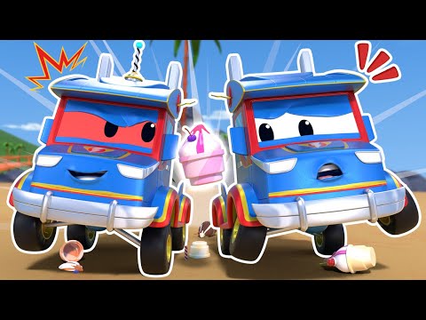 Видео: Злобен СуперКамион създава хаос! Супер Полицейски Камион, помощ! | Коли и Камиони- Спасители за деца
