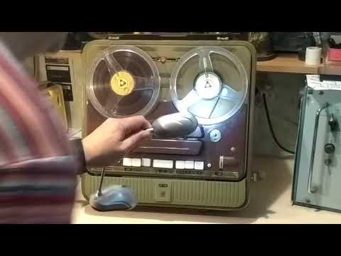 Видео: Мелодия МГ-56 реверсивный ламповый магнитофон СССР, 1956 год Reel to reel Melodiya mg56