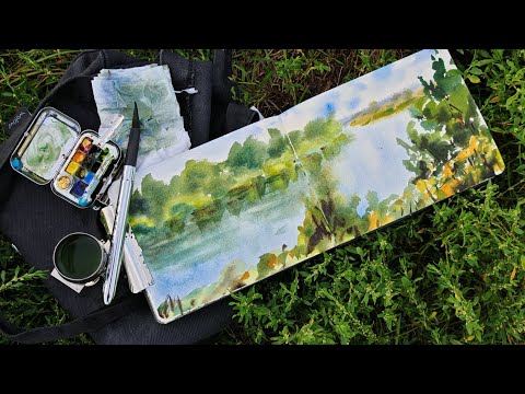 Видео: #акварель #пленэр #рисование 