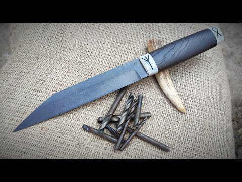 Видео: Вутц-сталь из старых сверл. ИЗГОТОВЛЕНИЕ ВИКИНГСКОГО САКСА!!!