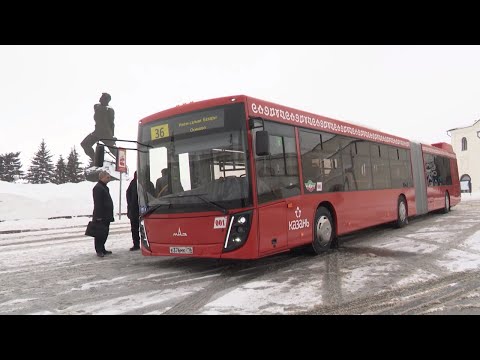 Видео: Автобус-гармошка появился на маршруте №36