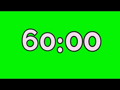 Видео: 🔴 ⏳🟢 Таймер на 1 час в режиме реального времени | 60-минутный секундомер с будильником | Зелёный фон