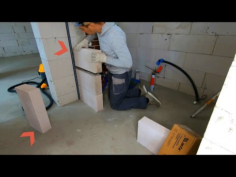Видео: Как собрать ПЕРЕГОРОДКУ из ГАЗОБЕТОНА на чёрные шурупы и пену! МАСТЕР КЛАСС!