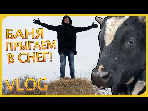Видео: ВЛОГ: ВЫХОДНЫЕ В ДЕРЕВНЕ | БАНЯ - ПРЫГАЕМ В СНЕГ!
